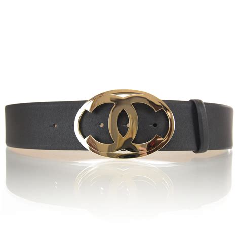 chanel black logo belt|chanel belt original.